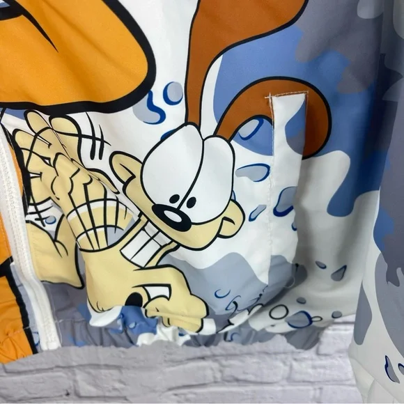 Garfield Members Only Windbreaker Jacket Mens Large Multicolor Nickelodeon Odie - Picture 3 of 9